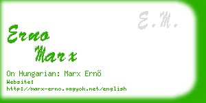 erno marx business card