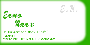 erno marx business card